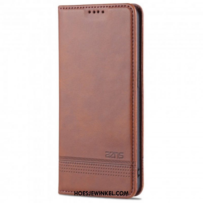 Bescherming Hoesje voor Oppo Reno 6 5G Folio-hoesje Azns Leerstyling