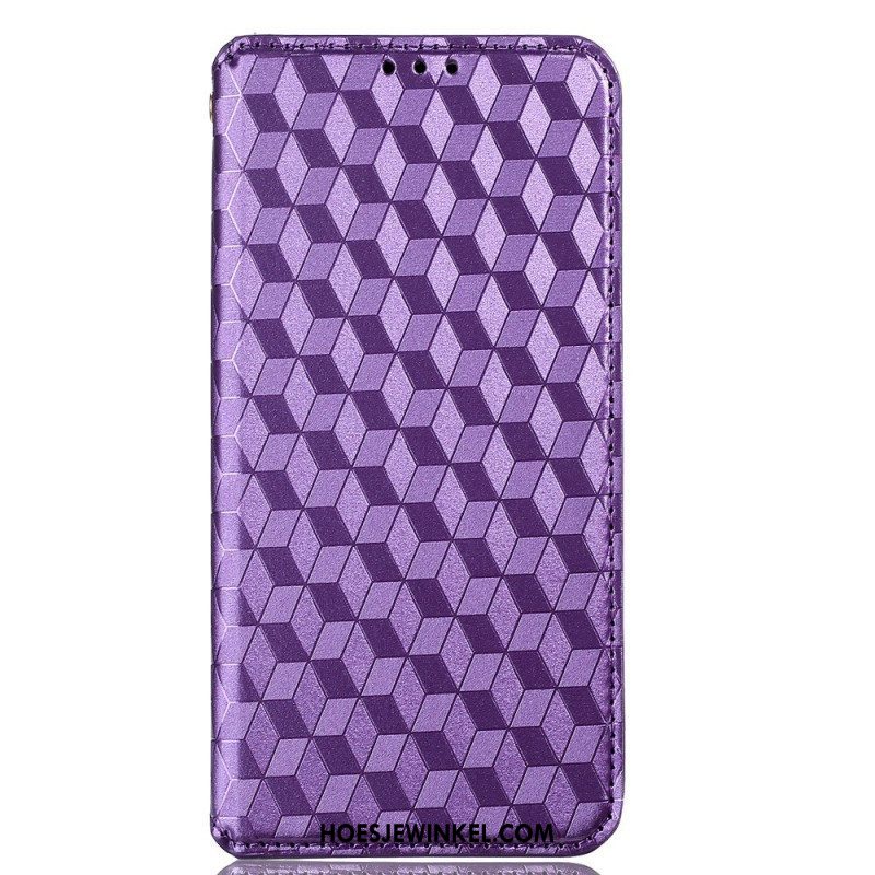 Bescherming Hoesje voor Oppo Reno 7 Folio-hoesje 3d Kubus Leereffect