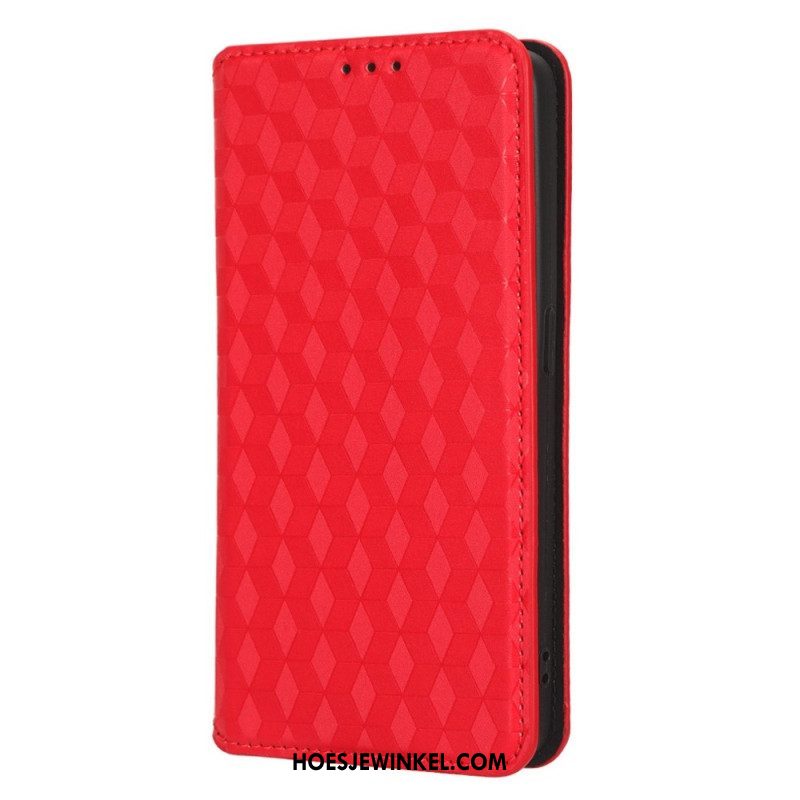 Bescherming Hoesje voor Oppo Reno 8 Folio-hoesje 3d Kubus Leereffect