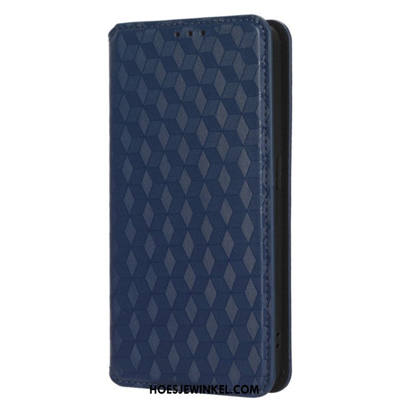 Bescherming Hoesje voor Oppo Reno 8 Folio-hoesje 3d Kubus Leereffect