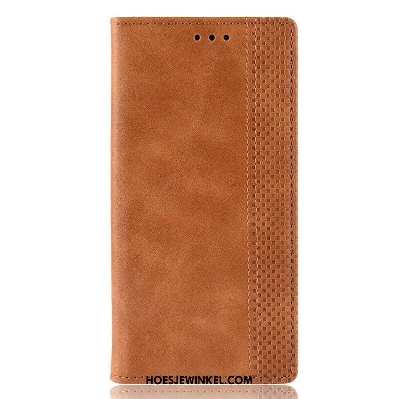 Bescherming Hoesje voor Samsung Galaxy A42 5G Folio-hoesje Gestileerd Vintage Leereffect