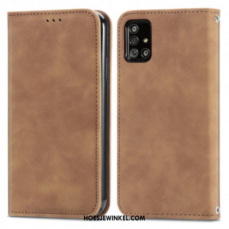 Bescherming Hoesje voor Samsung Galaxy A51 5G Folio-hoesje Vintage Kunstleer