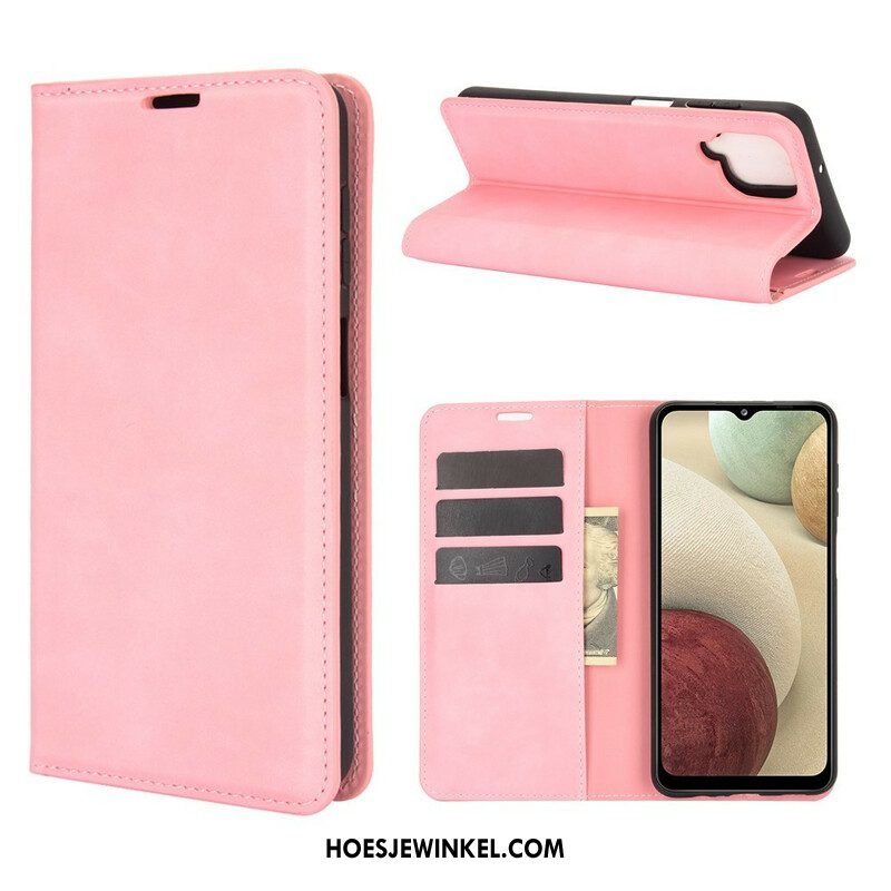 Bescherming Hoesje voor Samsung Galaxy M12 / A12 Folio-hoesje Zacht Leereffect