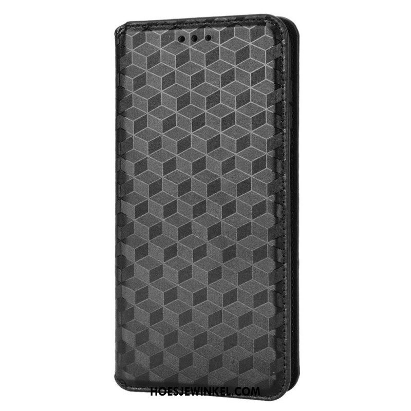 Bescherming Hoesje voor Samsung Galaxy M23 5G Folio-hoesje 3d Kubus Leereffect