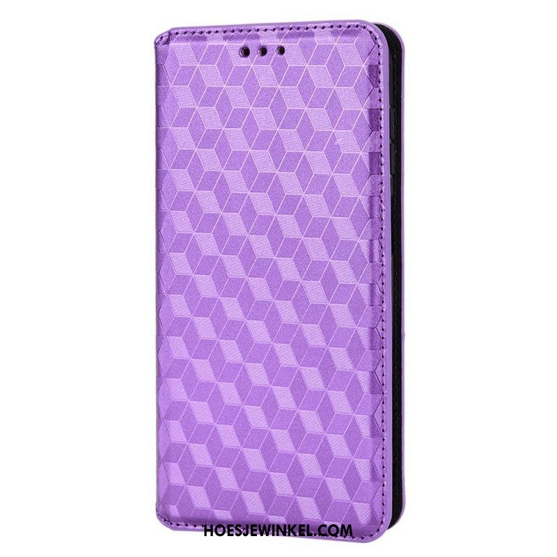 Bescherming Hoesje voor Samsung Galaxy M23 5G Folio-hoesje 3d Kubus Leereffect