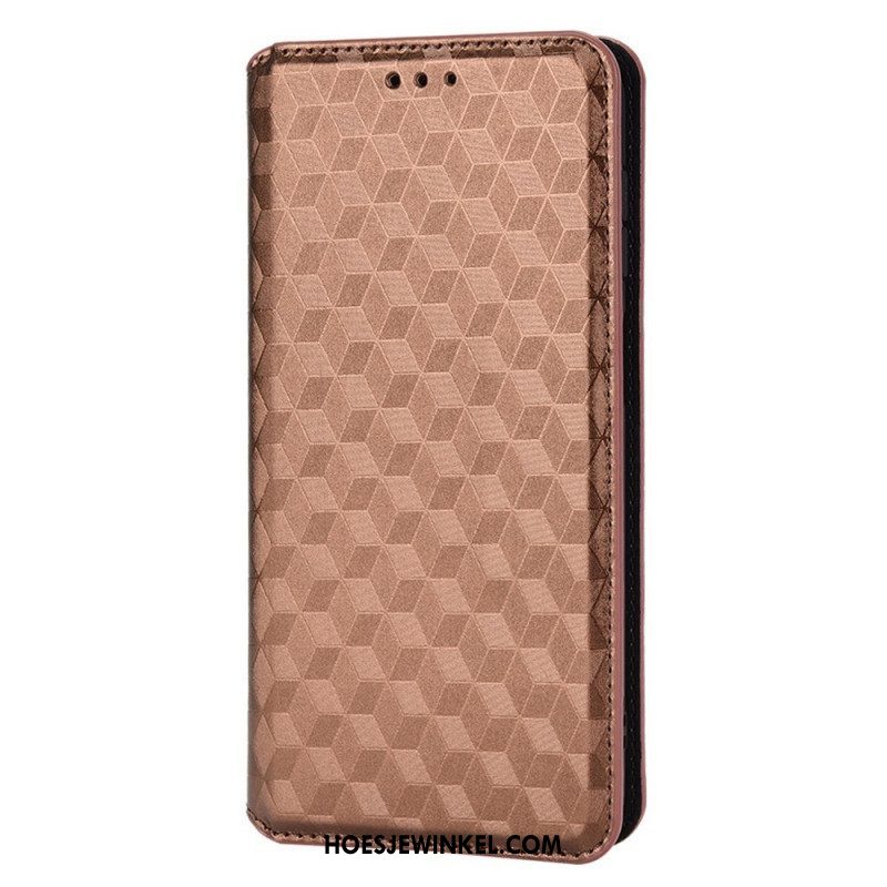 Bescherming Hoesje voor Samsung Galaxy M23 5G Folio-hoesje 3d Kubus Leereffect