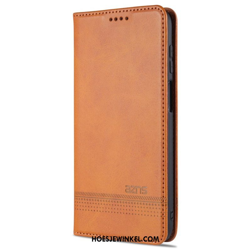 Bescherming Hoesje voor Samsung Galaxy M32 Folio-hoesje Azns Leerstyling