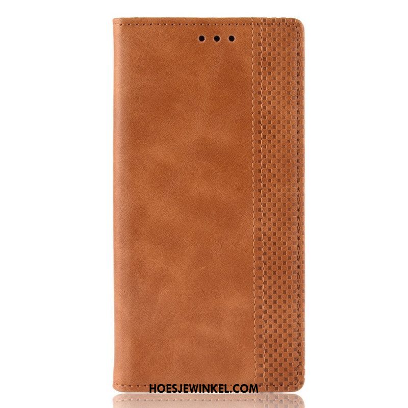 Bescherming Hoesje voor Samsung Galaxy M32 Folio-hoesje Gestileerd Vintage Leereffect