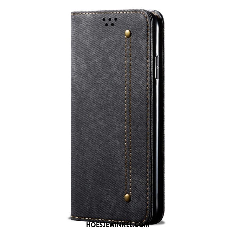 Bescherming Hoesje voor Samsung Galaxy M32 Folio-hoesje Spijkerstof