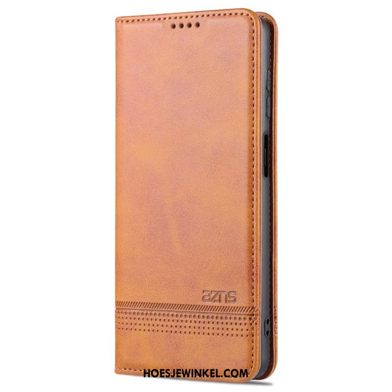 Bescherming Hoesje voor Samsung Galaxy M52 5G Folio-hoesje Azns Ledereffect