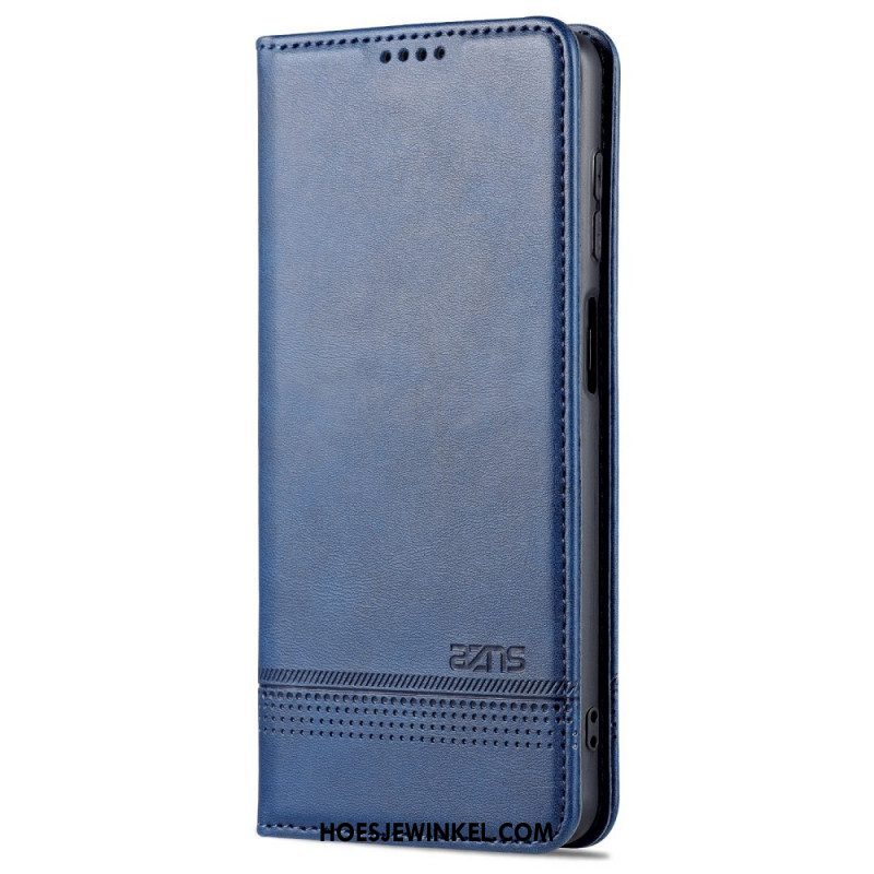 Bescherming Hoesje voor Samsung Galaxy M52 5G Folio-hoesje Azns Ledereffect