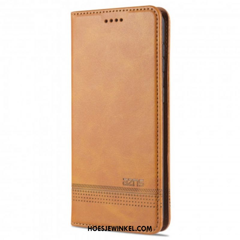 Bescherming Hoesje voor Samsung Galaxy S21 5G Folio-hoesje Azns Leerstyling