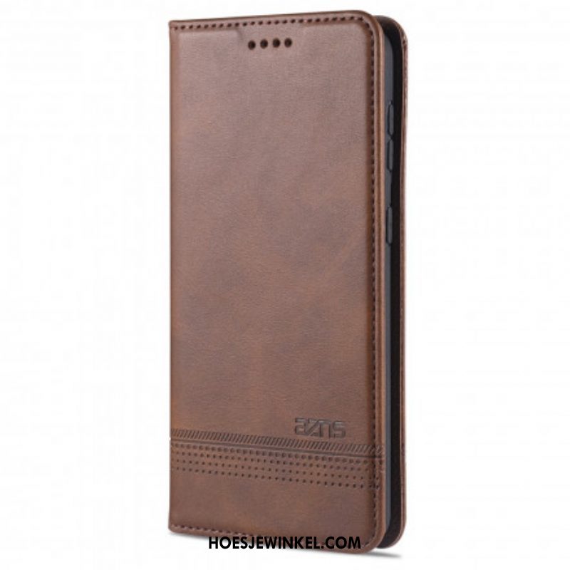 Bescherming Hoesje voor Samsung Galaxy S21 5G Folio-hoesje Azns Leerstyling