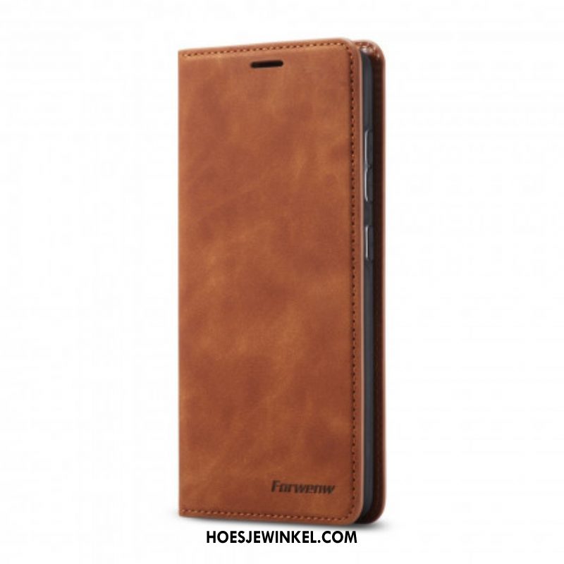 Bescherming Hoesje voor Samsung Galaxy S21 5G Folio-hoesje Forwenw Ledereffect