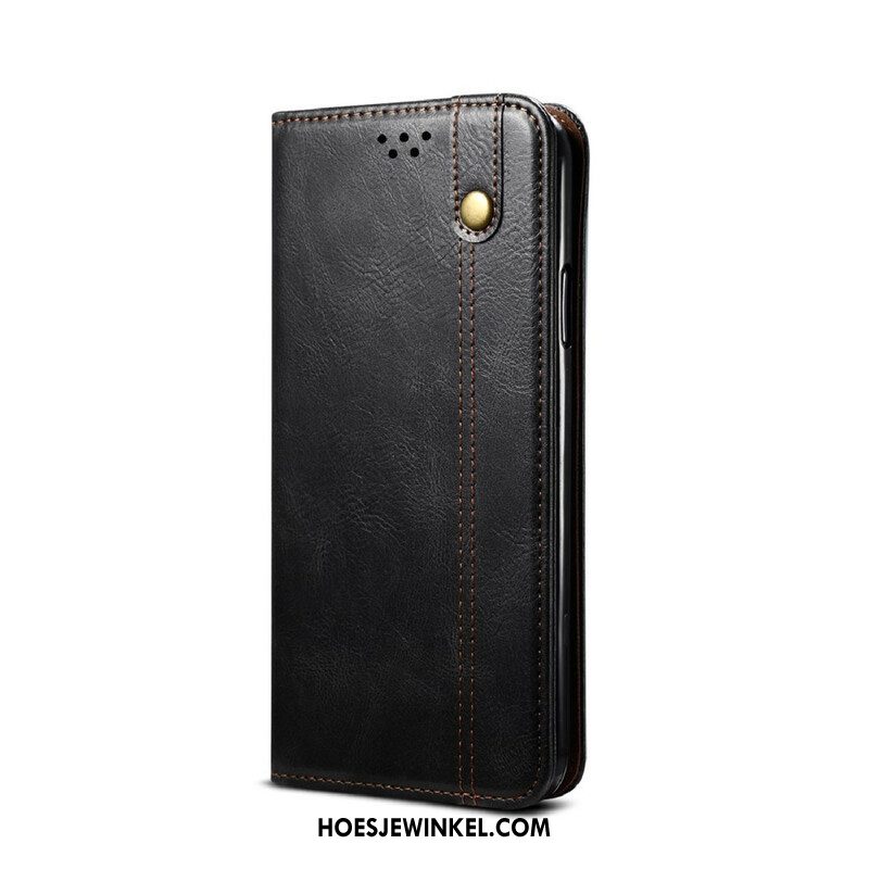 Bescherming Hoesje voor Samsung Galaxy S21 5G Folio-hoesje Gewaxt Kunstleer