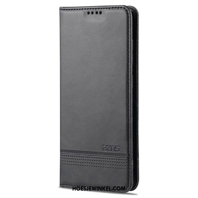 Bescherming Hoesje voor Samsung Galaxy S21 FE Folio-hoesje Azns Leerstyling