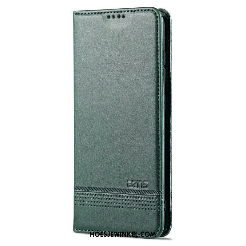 Bescherming Hoesje voor Samsung Galaxy S21 FE Folio-hoesje Azns Leerstyling