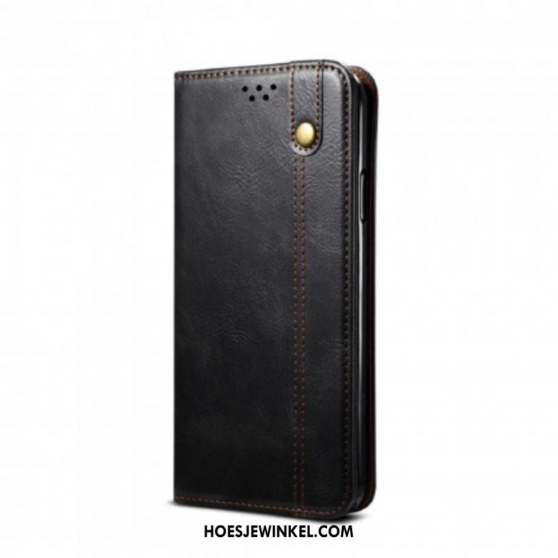 Bescherming Hoesje voor Samsung Galaxy S21 Ultra 5G Folio-hoesje Gewaxt Kunstleer