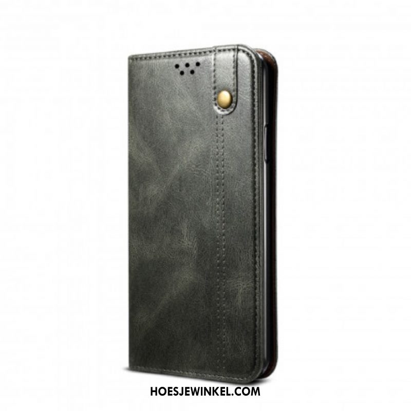 Bescherming Hoesje voor Samsung Galaxy S21 Ultra 5G Folio-hoesje Gewaxt Kunstleer