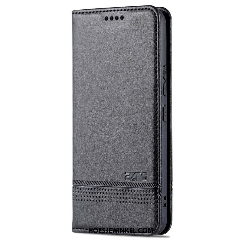 Bescherming Hoesje voor Samsung Galaxy S22 5G Folio-hoesje Azns Leerstyling