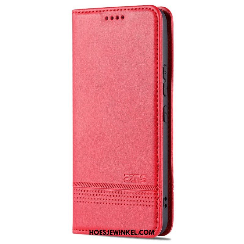 Bescherming Hoesje voor Samsung Galaxy S22 5G Folio-hoesje Azns Leerstyling