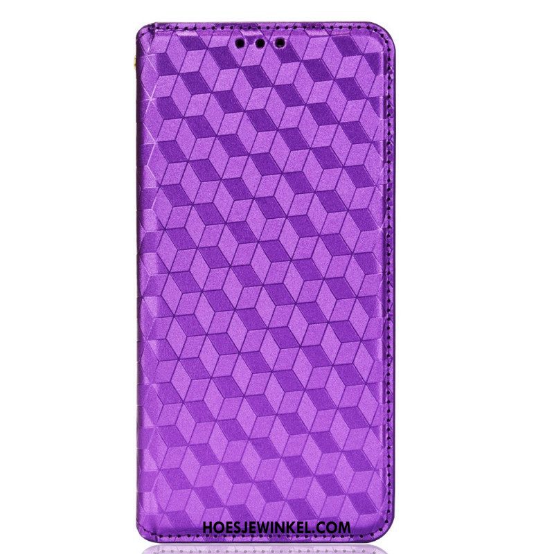 Bescherming Hoesje voor Samsung Galaxy S22 5G Folio-hoesje Diamant Leereffect