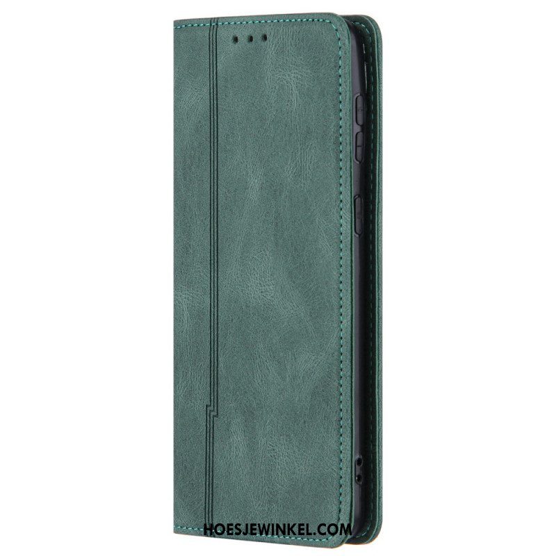 Bescherming Hoesje voor Samsung Galaxy S22 5G Folio-hoesje Stijl Lederen Lijn