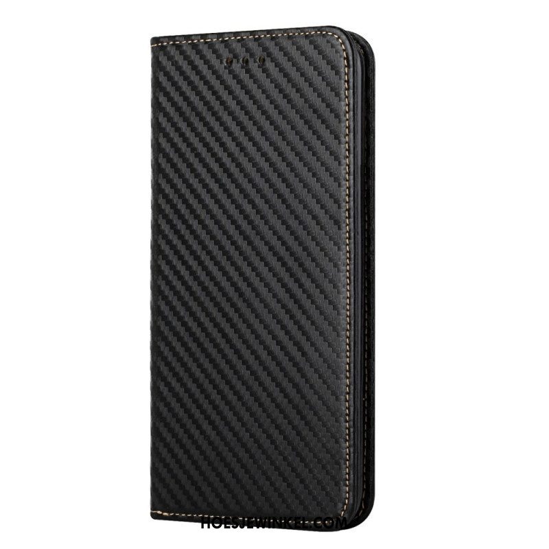 Bescherming Hoesje voor Samsung Galaxy S22 Ultra 5G Met Ketting Folio-hoesje Band Van Koolstofvezel