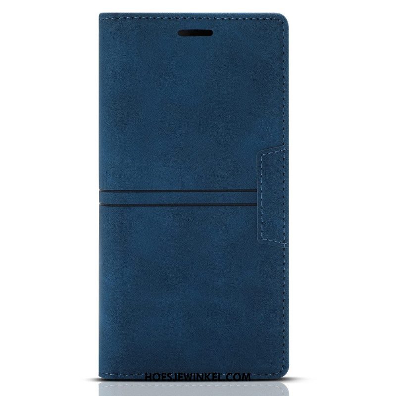 Bescherming Hoesje voor Samsung Galaxy S23 5G Folio-hoesje Stijl Lederen Stiksels Magnetische Sluiting