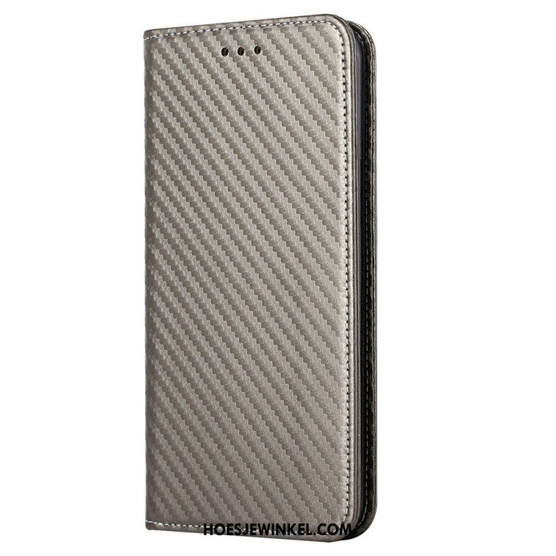 Bescherming Hoesje voor Samsung Galaxy S23 5G Met Ketting Folio-hoesje Stijl Van Koolstofvezel Met Bandjes