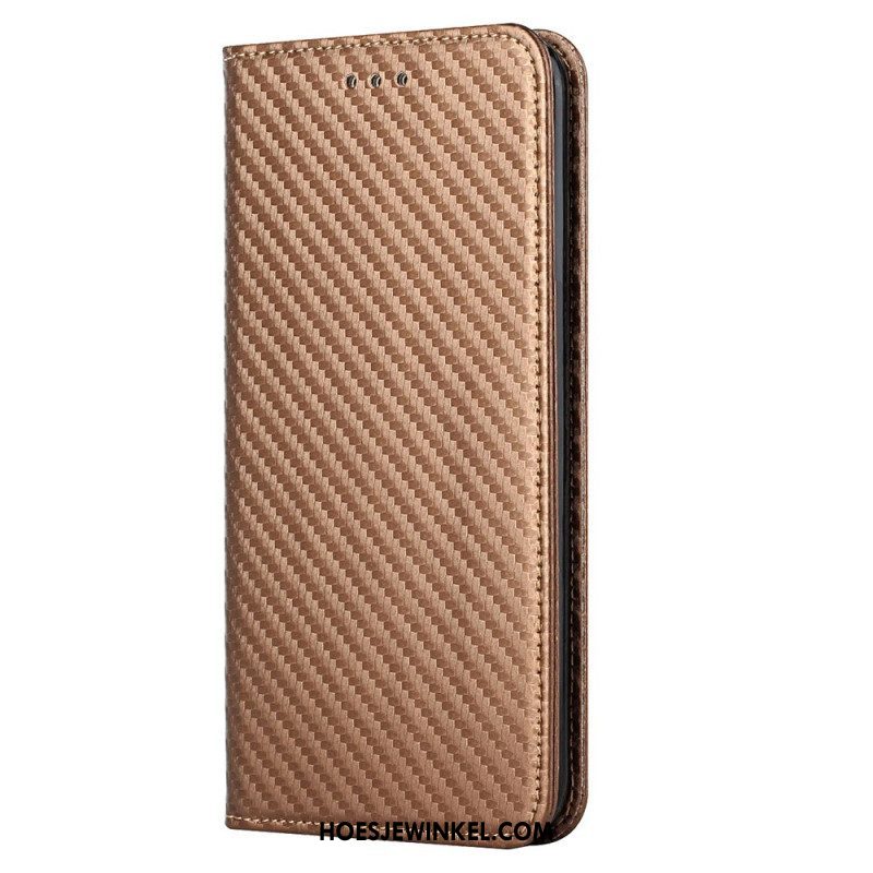 Bescherming Hoesje voor Samsung Galaxy S23 Plus 5G Met Ketting Folio-hoesje Stijl Van Koolstofvezel Met Bandjes