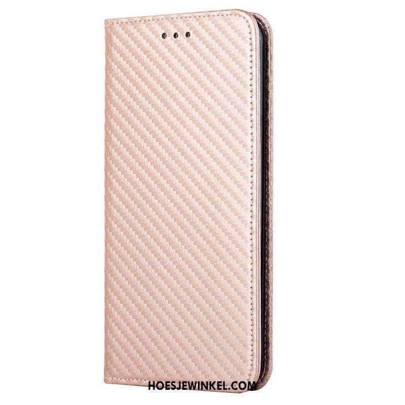 Bescherming Hoesje voor Samsung Galaxy S23 Plus 5G Met Ketting Folio-hoesje Stijl Van Koolstofvezel Met Bandjes