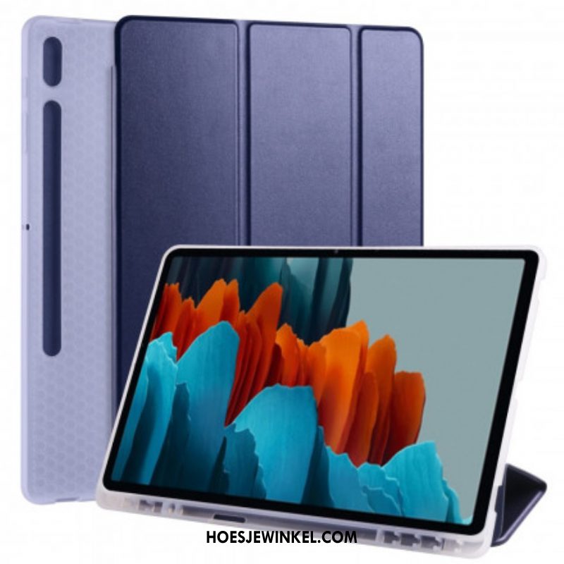 Bescherming Hoesje voor Samsung Galaxy Tab S8 Plus / Tab S7 Plus Siliconen En Kunstleer