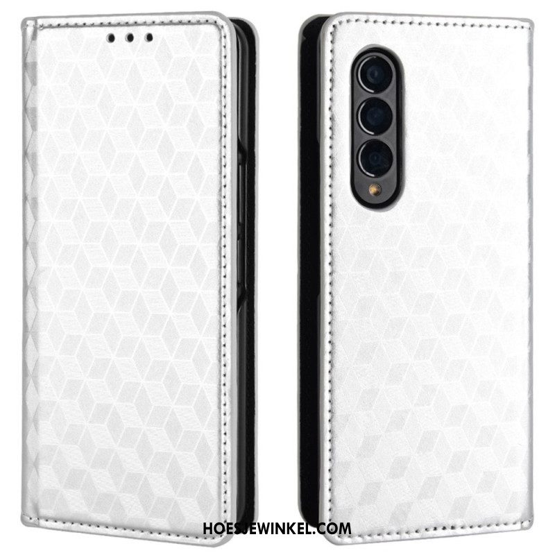 Bescherming Hoesje voor Samsung Galaxy Z Fold 4 Folio-hoesje 3d Kubus