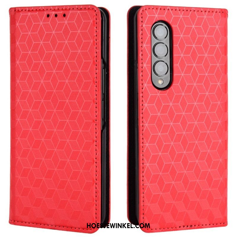 Bescherming Hoesje voor Samsung Galaxy Z Fold 4 Folio-hoesje 3d Kubus