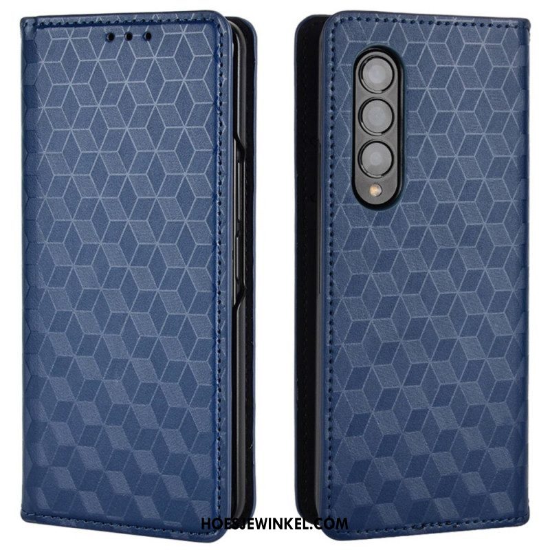 Bescherming Hoesje voor Samsung Galaxy Z Fold 4 Folio-hoesje 3d Kubus