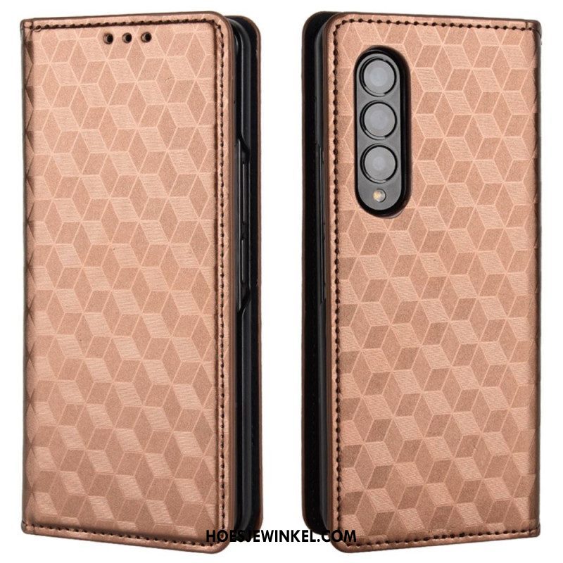 Bescherming Hoesje voor Samsung Galaxy Z Fold 4 Folio-hoesje 3d Kubus