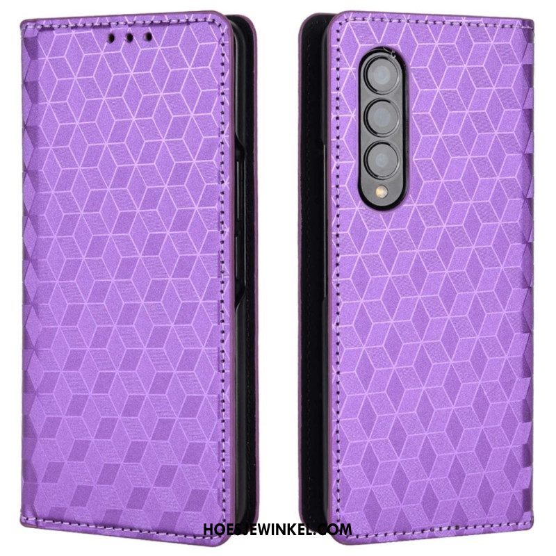 Bescherming Hoesje voor Samsung Galaxy Z Fold 4 Folio-hoesje 3d Kubus