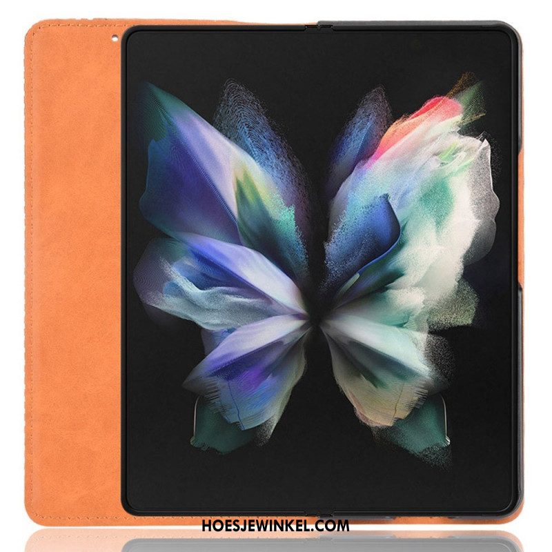 Bescherming Hoesje voor Samsung Galaxy Z Fold 4 Folio-hoesje Retro Pennenopslag