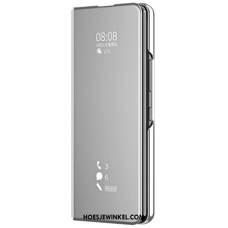 Bescherming Hoesje voor Samsung Galaxy Z Fold 4 Folio-hoesje Spiegel En Transparantie