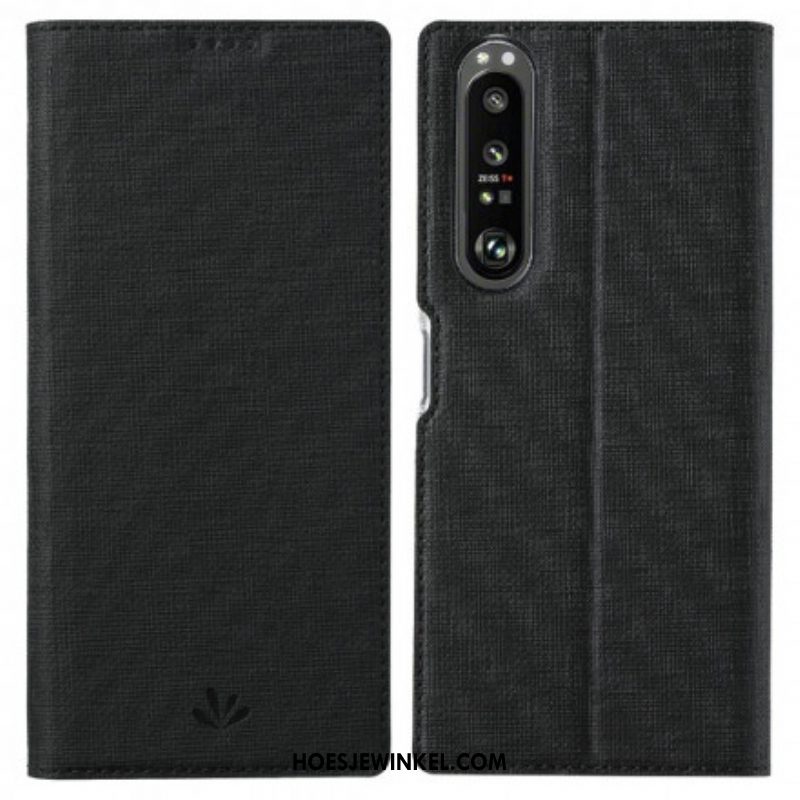 Bescherming Hoesje voor Sony Xperia 1 III Folio-hoesje Getextureerde Vili Dmx