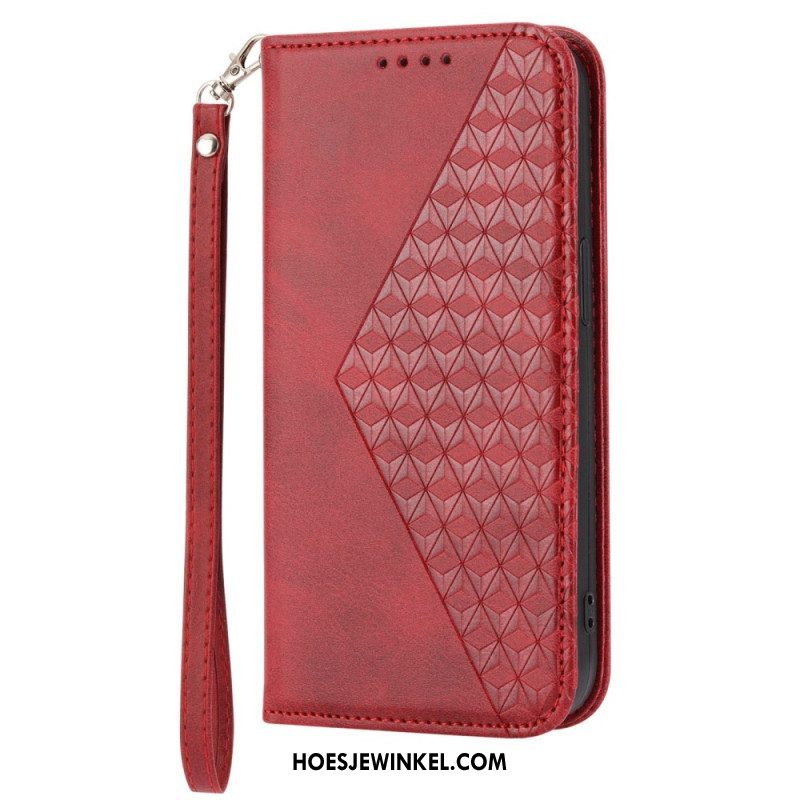 Bescherming Hoesje voor Sony Xperia 1 IV Folio-hoesje Leren Stijl Met 3d-patroon En Riem