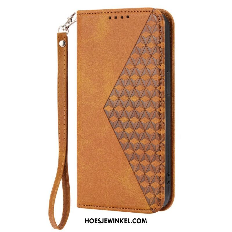 Bescherming Hoesje voor Sony Xperia 10 IV Folio-hoesje Leren Stijl Met 3d-patroon En Riem