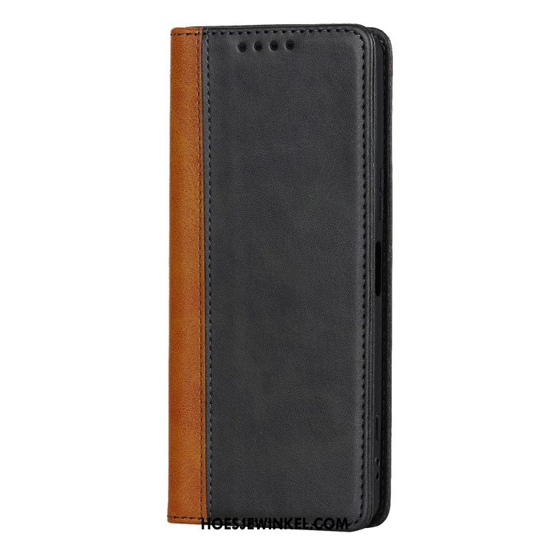 Bescherming Hoesje voor Sony Xperia 5 IV Folio-hoesje Tweekleurig Leereffect