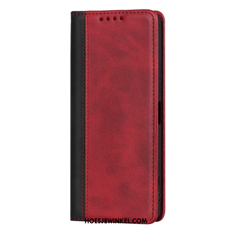 Bescherming Hoesje voor Sony Xperia 5 IV Folio-hoesje Tweekleurig Leereffect