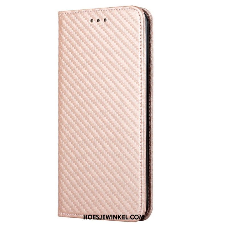 Bescherming Hoesje voor Xiaomi 12T / 12T Pro Folio-hoesje Koolstofvezel Met Koord