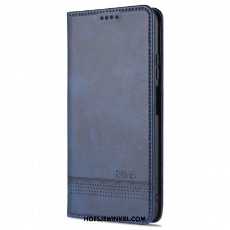 Bescherming Hoesje voor Xiaomi Redmi Note 10 / 10S Folio-hoesje Azns Leerstyling