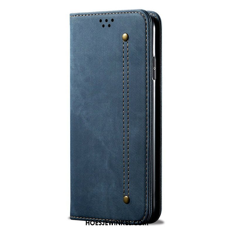 Bescherming Hoesje voor Xiaomi Redmi Note 10 5G Folio-hoesje Spijkerstof