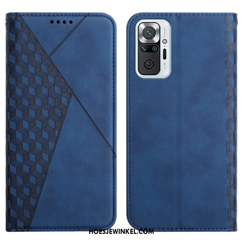 Bescherming Hoesje voor Xiaomi Redmi Note 10 Pro Folio-hoesje Geo Leereffect