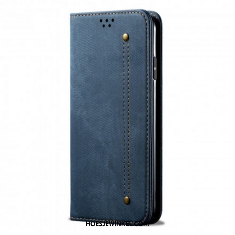 Bescherming Hoesje voor Xiaomi Redmi Note 10 Pro Folio-hoesje Spijkerstof